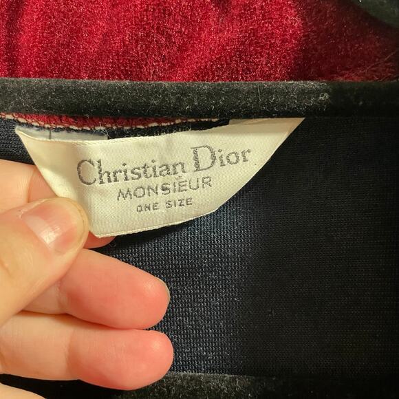 Vintage Christian Dior Monsieur Dark Velvet Robe One Size - Picture 8 of 8